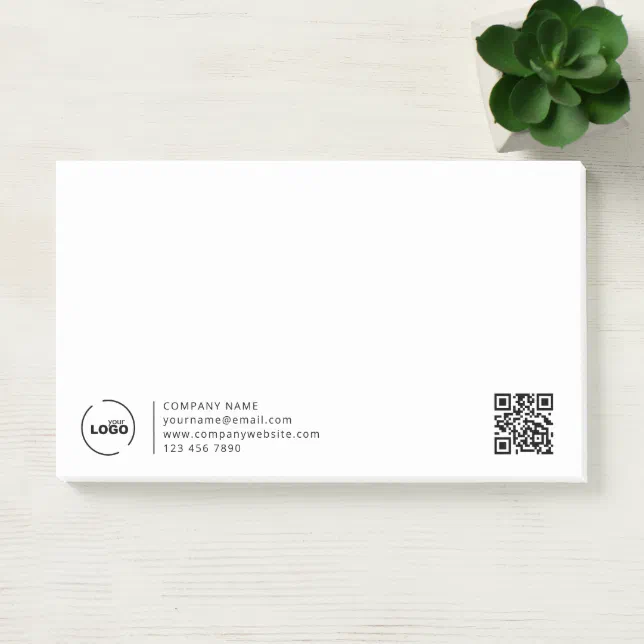 Professional Modern Business Logo QR Code Post-it Notes | Zazzle