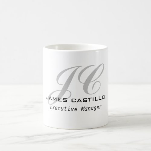 Professional Modern Calligrahy Monogrammed Coffee Mug
