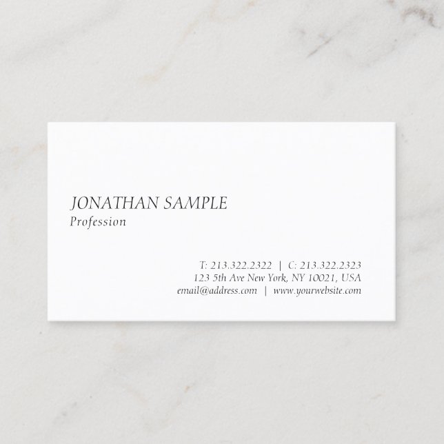 Professional Modern Calligraphy Script Template Business Card (Front)