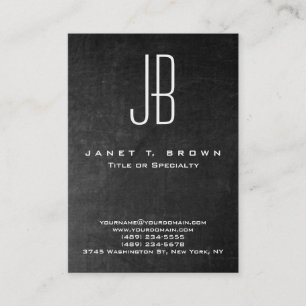 Professional Modern Chalkboard Monogram Business Card