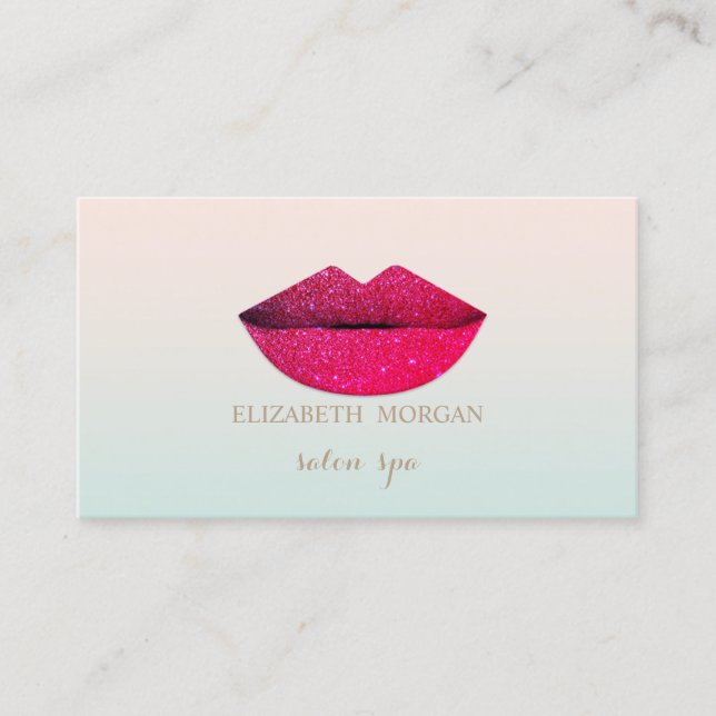 Professional Modern Charming,Glittery Lips Business Card (Front)