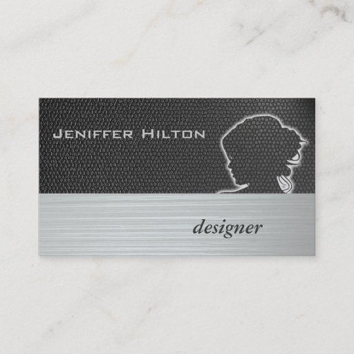 Customizable Professional modern chic silhouette hair stylist business card