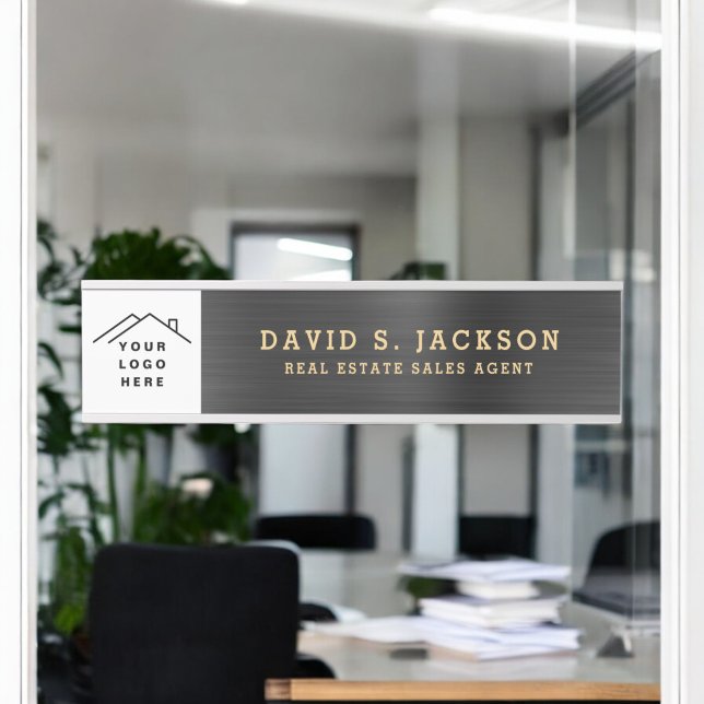 Professional Modern Classy Black Gold Office Door Sign (Creator Uploaded)