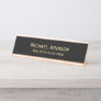 Professional Modern Classy Black Gold Office Title Desk Name Plate