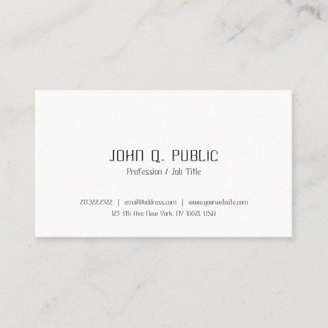 Professional Modern Clean Elegant Minimalist Cool Business Card (Front)