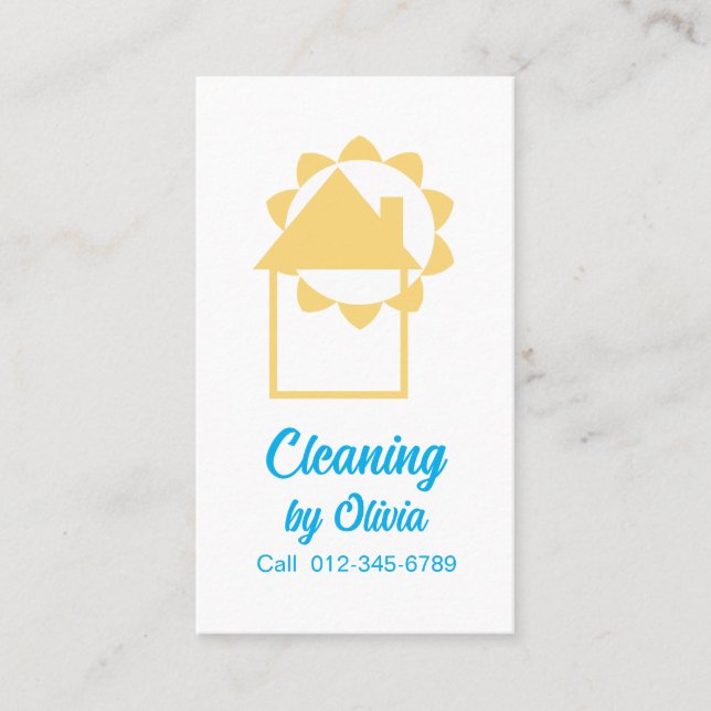 Professional Modern Cleaning Service Business Card (Front)