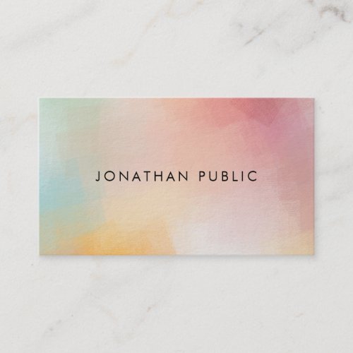 Professional Modern Colorful Abstract Art Elegant Business Card