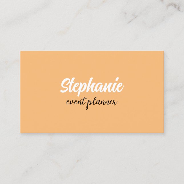 Professional Modern Colorful Apricoat Peach Orange Business Card (Front)