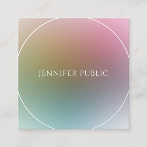 Professional Modern Colorful Template Elegant Square Business Card