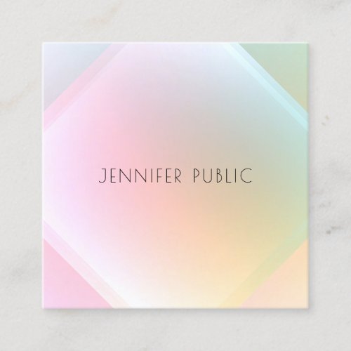 Professional Modern Colorful Template Trendy Square Business Card
