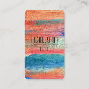 Professional Modern Colorful Wood Grain #5 Business Card
