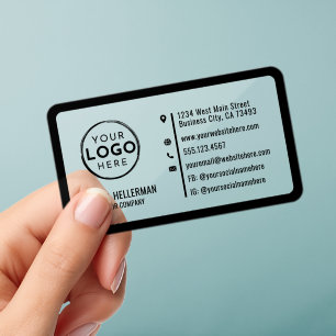 Professional Modern Company Logo Clear Business Cards