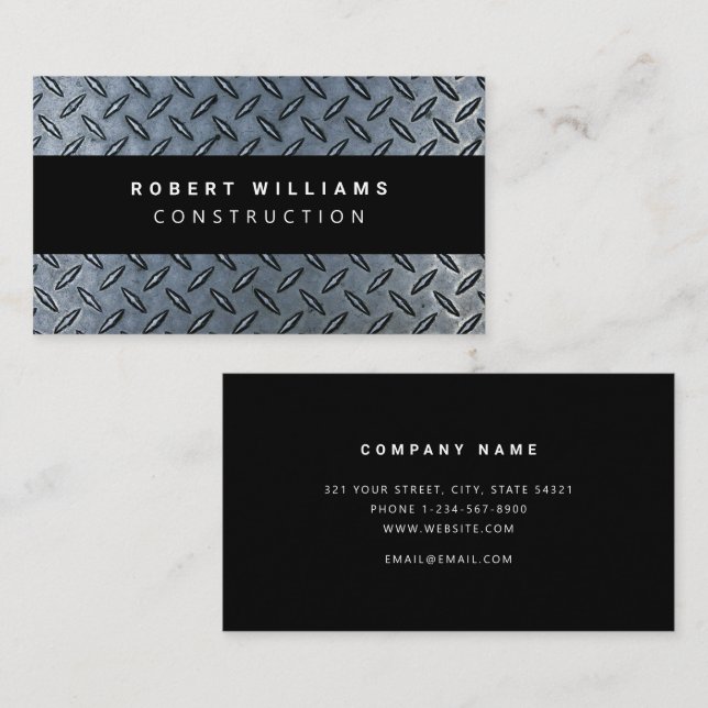 Professional Modern Construction Industrial Business Card (Front/Back)