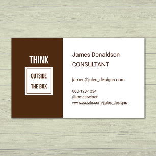 Professional modern consultant chestnut brown business card