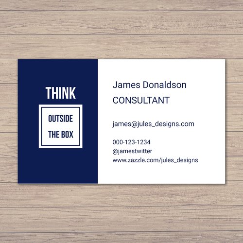 Professional modern consultant navy business card