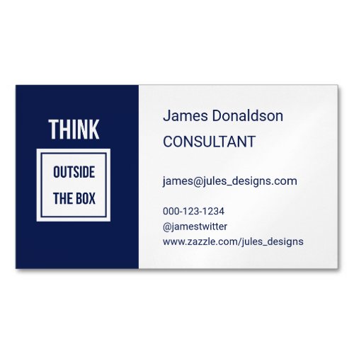 Professional modern consultant navy business card magnet