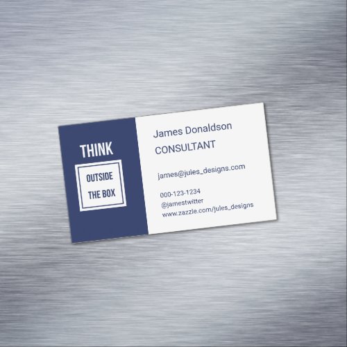 Professional modern consultant navy business card magnet