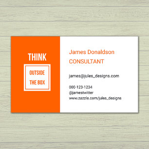 Professional modern consultant orange business card