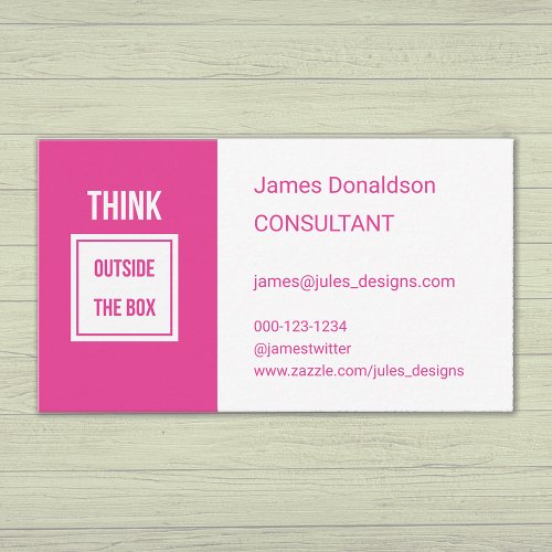 Professional modern consultant pink business card