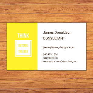 Professional modern consultant yellow business card