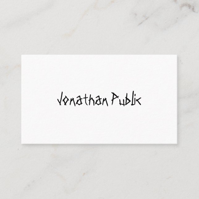 Professional Modern Cool Script Simple Template Business Card (Front)