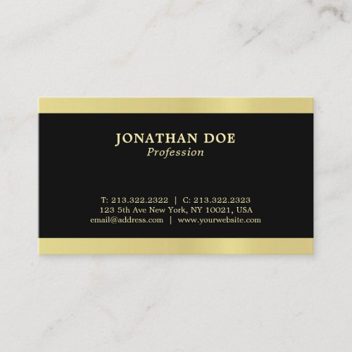 Professional Modern Creative Black and Gold Luxury Business Card