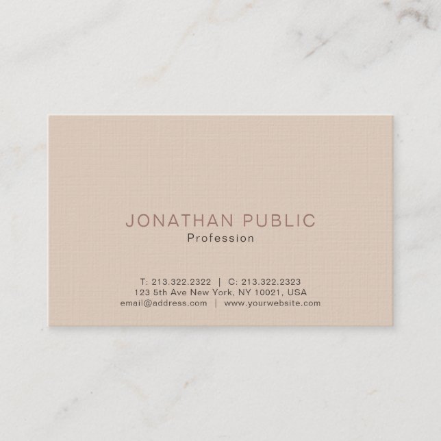Professional Modern Creative Premium Linen Luxury Business Card (Front)