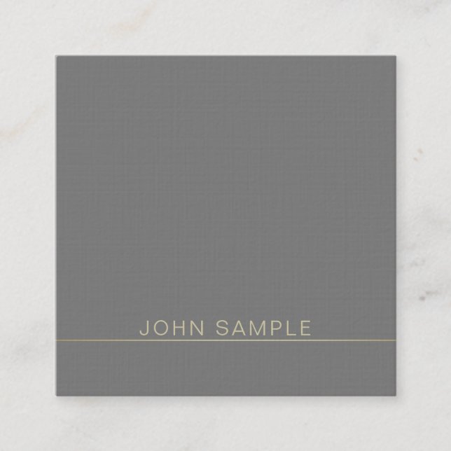 Professional Modern Creative Premium Linen Luxury Square Business Card (Front)