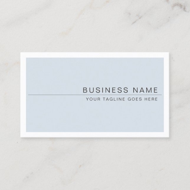Professional Modern Creative Simple Blue Plain Business Card (Front)