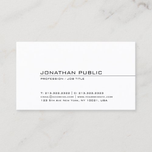 Professional Modern Creative Sleek Plain Cool Business Card