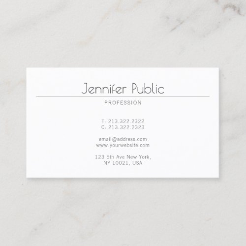 Professional Modern Creative White Clean Design Business Card