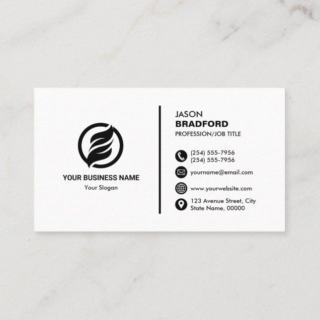 Professional Modern Custom Personalized Business Card (Back)