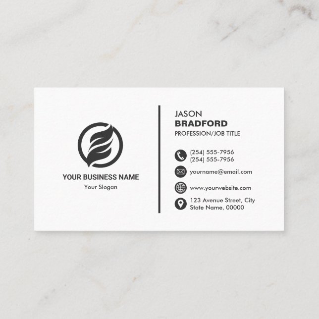 Professional Modern Custom Personalized Business Card (Back)