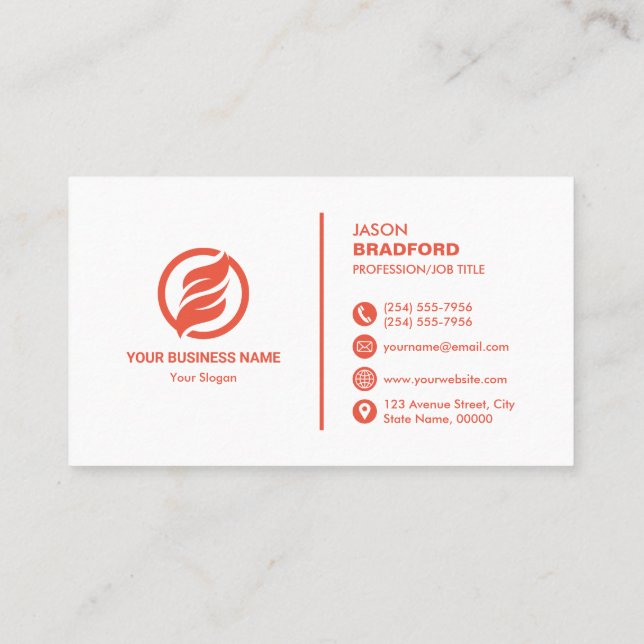 Professional Modern Custom Personalized Business Card (Back)