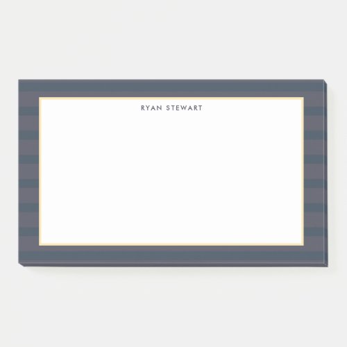 Professional Modern Dark Blue and Plum Striped Post_it Notes