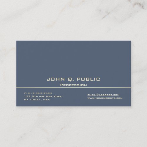Professional Modern Dark Blue Signature UV Matte Business Card