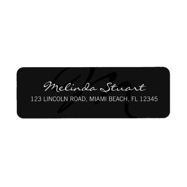 Professional Modern Dark Gray Monogram Label (Front)