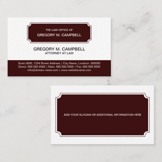 Professional Modern Dark Red Business Card (Front/Back)