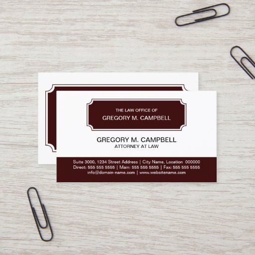 Customizable Professional / Attorney Dark Red Business Cards