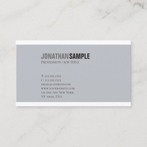 Professional Modern Design Chic Smart Plain Luxury Business Card