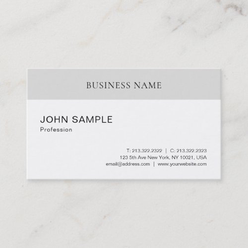 Professional Modern Design Clean Stylish Plain Business Card