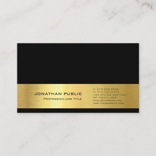 Professional Modern Design Elegant Black Gold Look Business Card