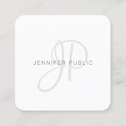 Professional Modern Design Elegant Monogram Square Business Card