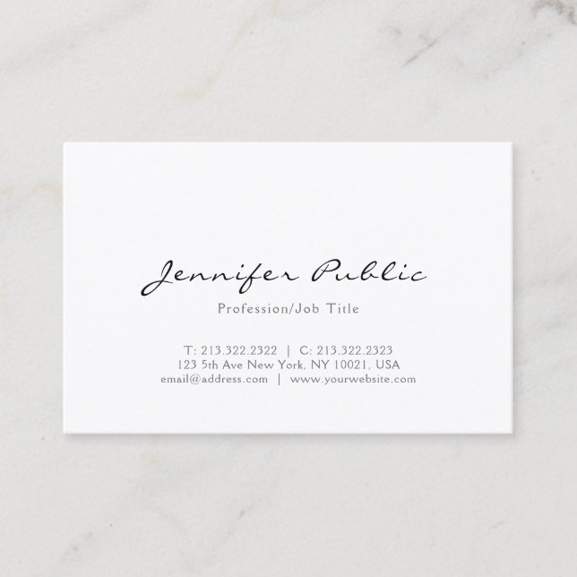 Professional Modern Design Elegant Simple Plain Business Card (Front)