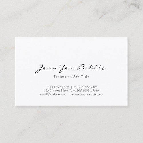 Professional Modern Design Elegant Simple Plain Business Card
