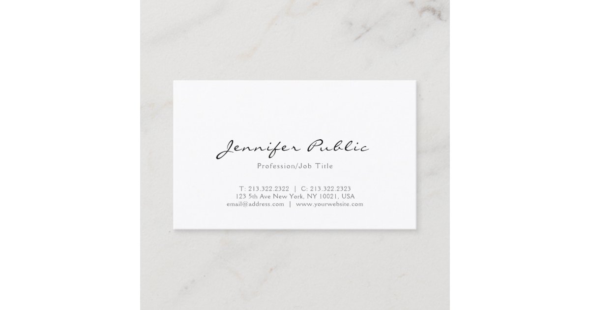 Professional Modern Design Elegant Simple Plain Business Card | Zazzle