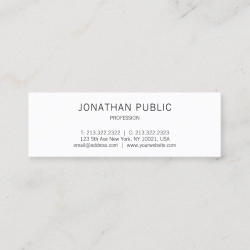 Professional Modern Design Elegant Simple Plain Mini Business Card