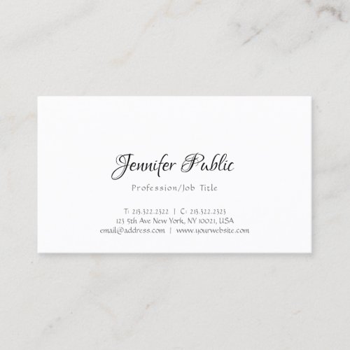 Professional Modern Design Elegant Simple Template Business Card