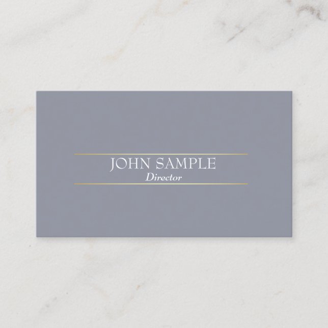 Professional Modern Design Grey Gold Elegant Business Card (Front)