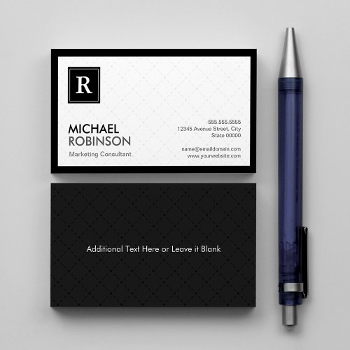 Professional Modern Diamond Grid Monogram Logo Business Card Template